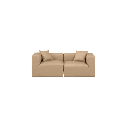 Cube Tan Vegan Leather Modular Sofa