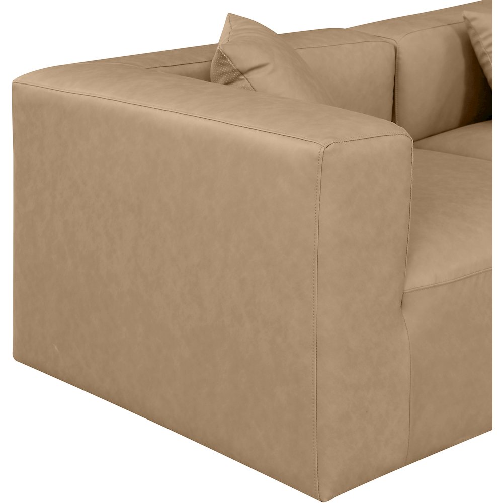 Cube Tan Vegan Leather Modular Sofa