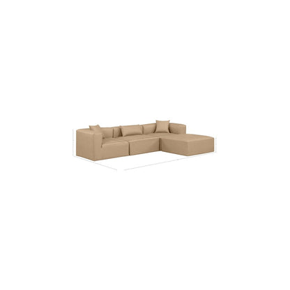 Cube Tan Vegan Leather Modular Sectional