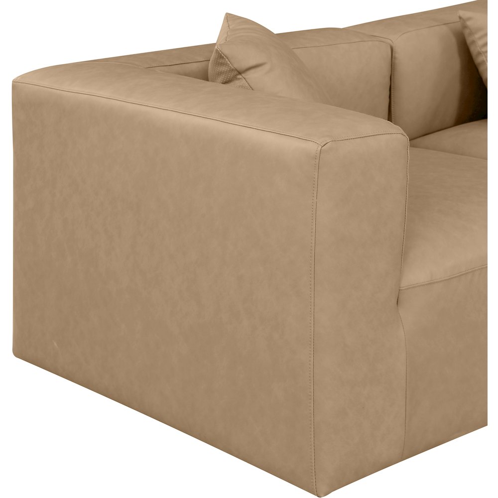 Cube Tan Vegan Leather Modular Sectional