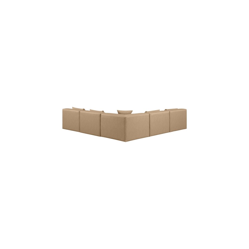 Cube Tan Vegan Leather Modular Sectional