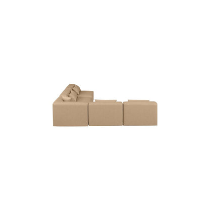 Cube Tan Vegan Leather Modular Sectional