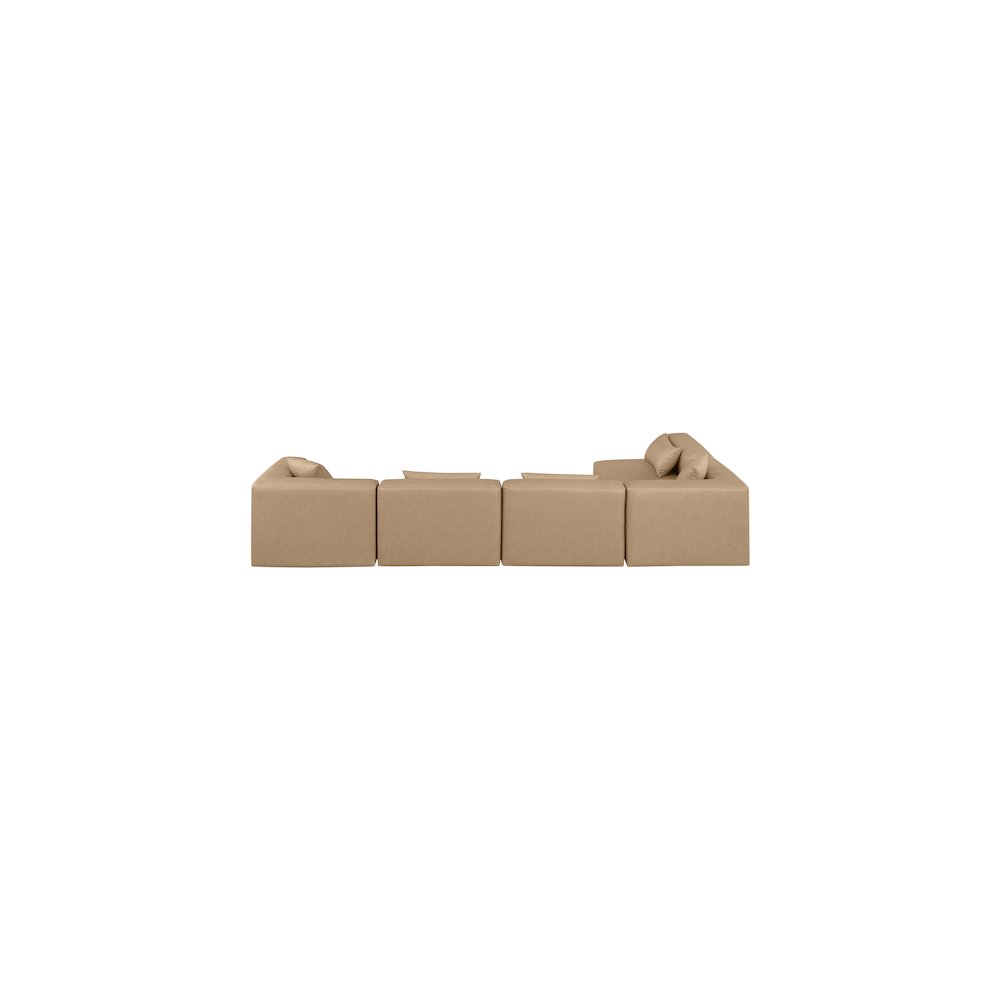 Cube Tan Vegan Leather Modular Sectional