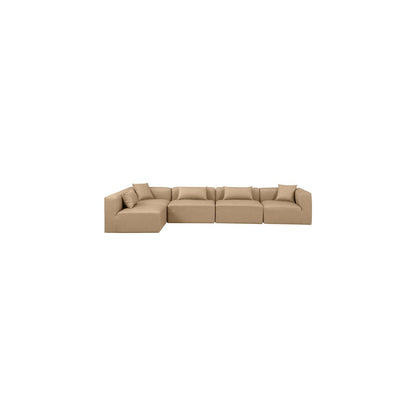 Cube Tan Vegan Leather Modular Sectional