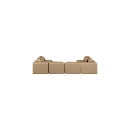 Cube Tan Vegan Leather Modular Sectional