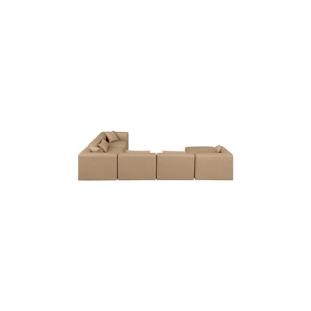 Cube Tan Vegan Leather Modular Sectional