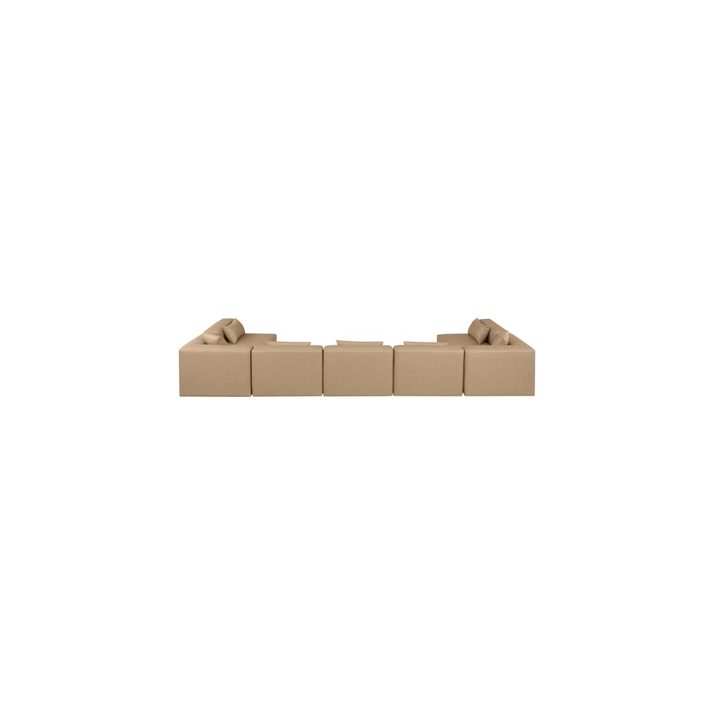 Cube Tan Vegan Leather Modular Sectional
