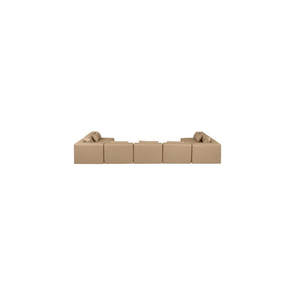 Cube Tan Vegan Leather Modular Sectional