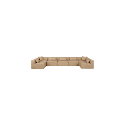 Cube Tan Vegan Leather Modular Sectional