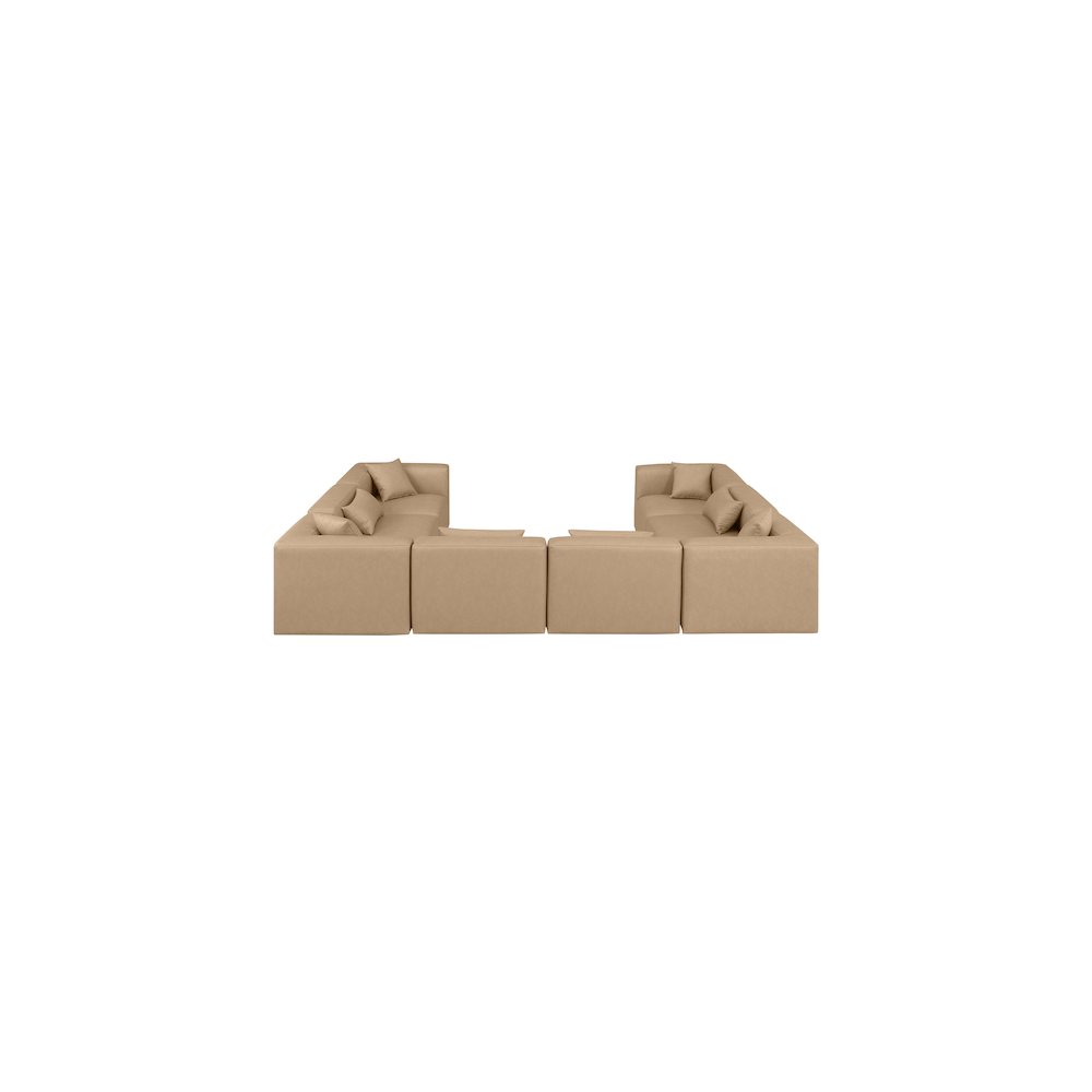 Cube Tan Vegan Leather Modular Sectional