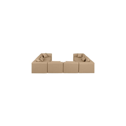 Cube Tan Vegan Leather Modular Sectional