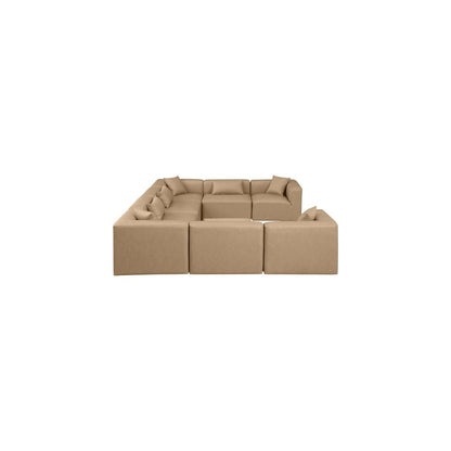 Cube Tan Vegan Leather Modular Sectional