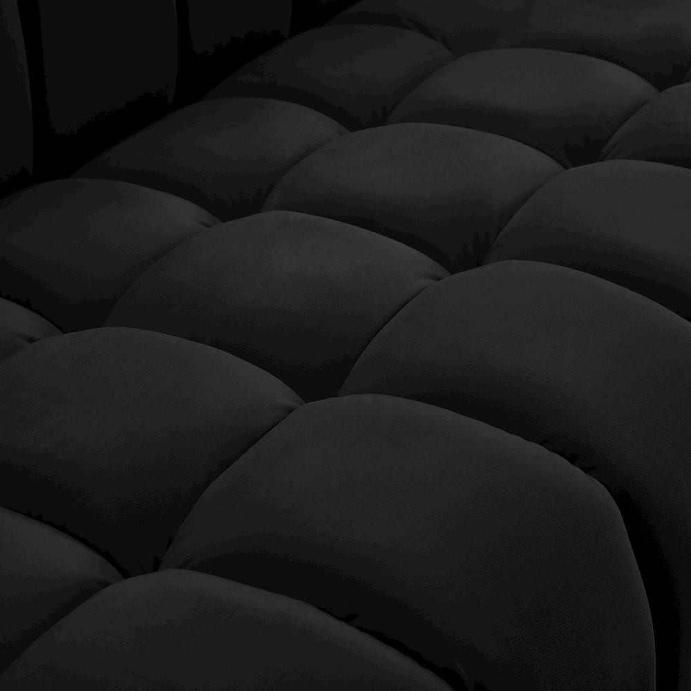 Gwen Black Velvet Loveseat