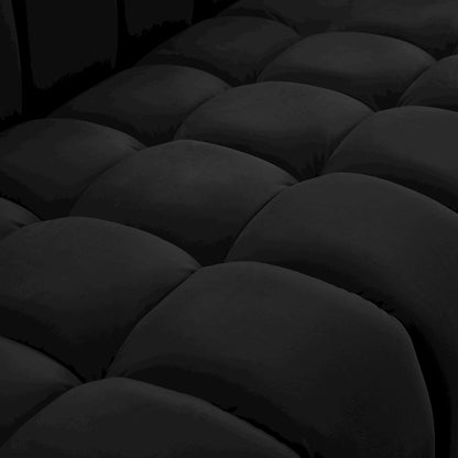 Gwen Black Velvet Loveseat