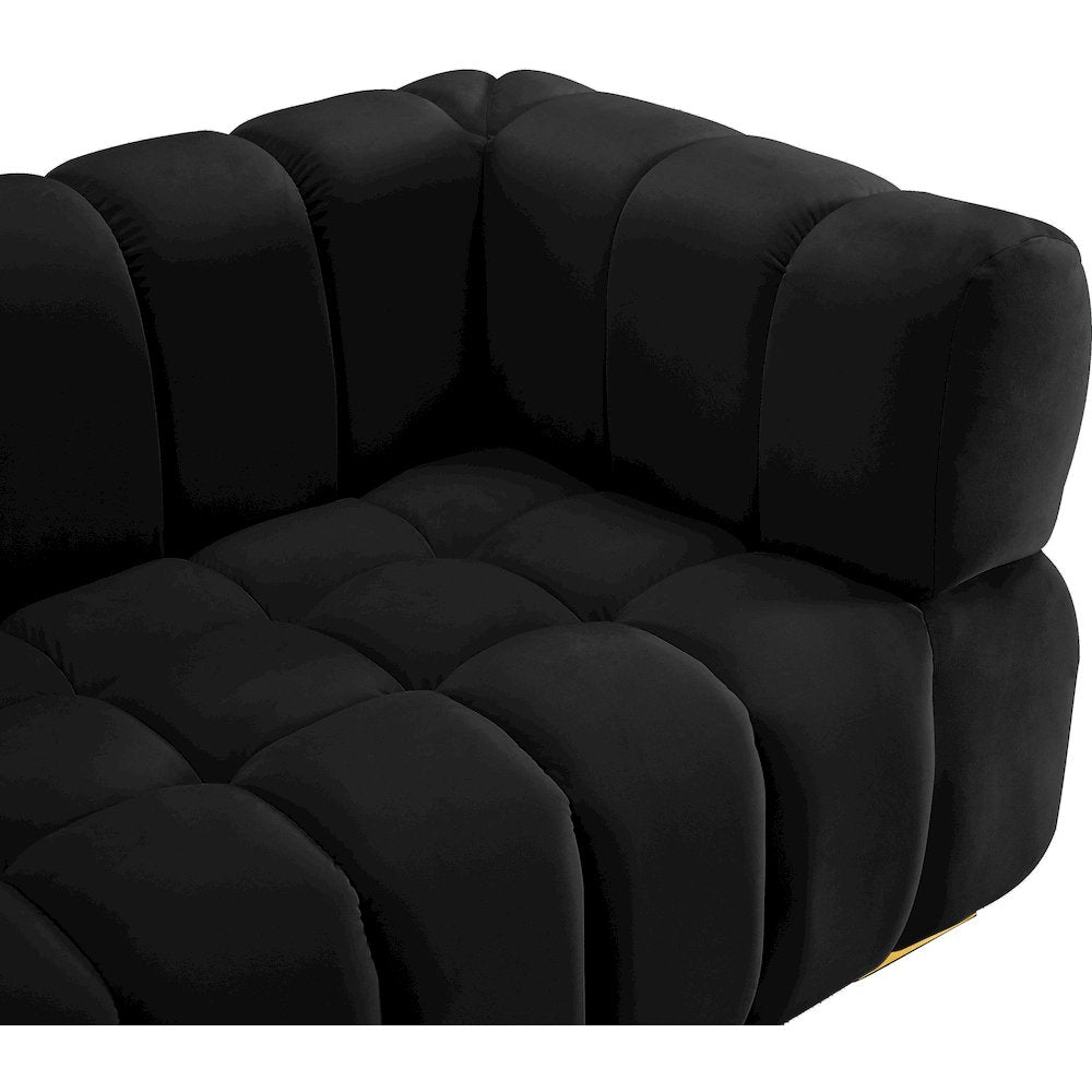 Gwen Black Velvet Sofa