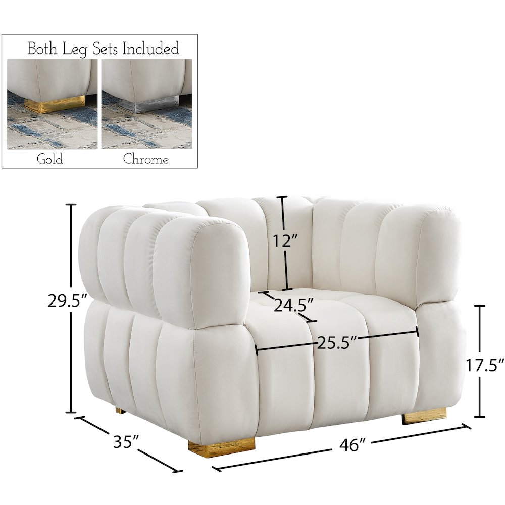 Gwen Cream Velvet Chair