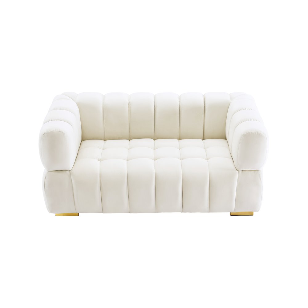 Gwen Cream Velvet Loveseat