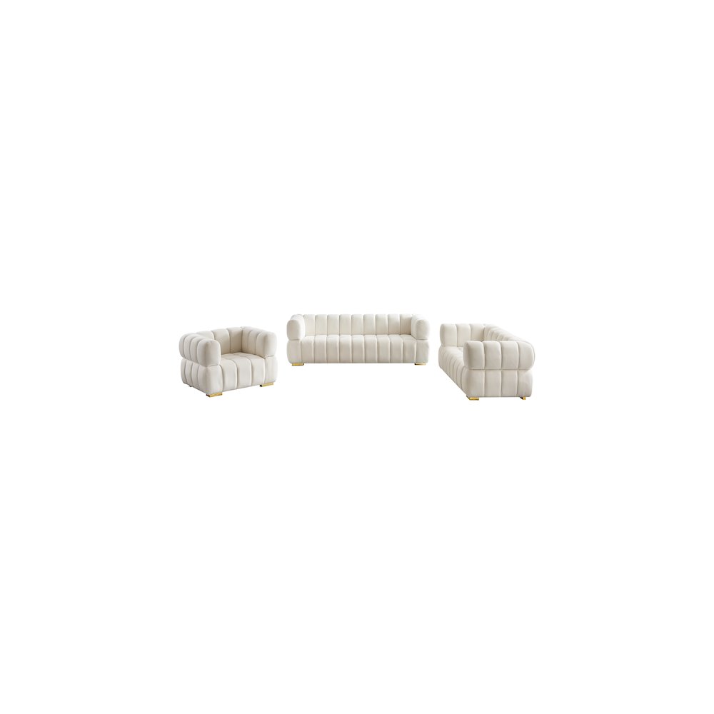 Gwen Cream Velvet Sofa
