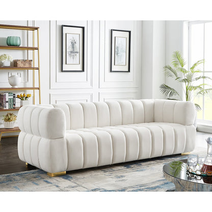 Gwen Cream Velvet Sofa