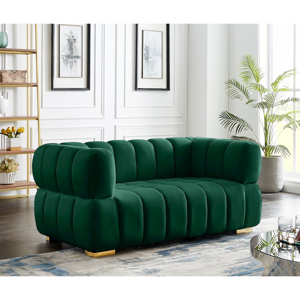Gwen Green Velvet Loveseat