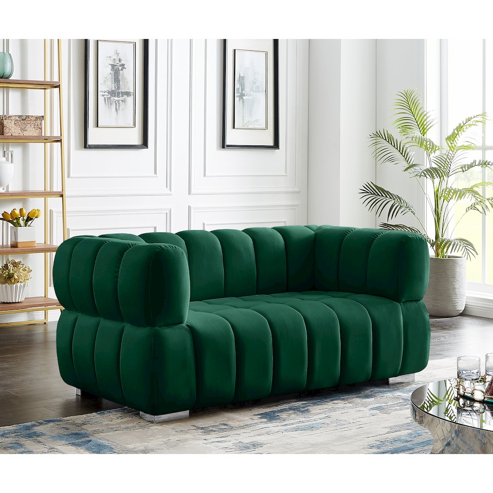 Gwen Green Velvet Loveseat