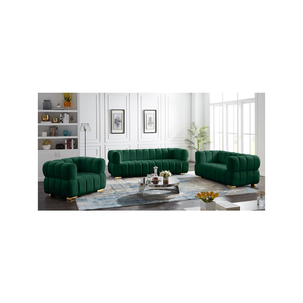 Gwen Green Velvet Sofa
