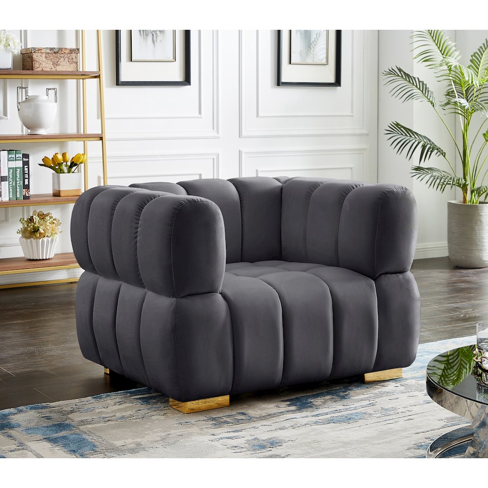 Gwen Grey Velvet Chair