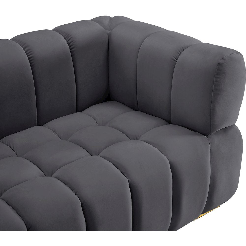 Gwen Grey Velvet Chair