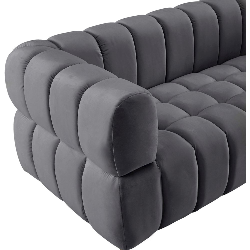 Gwen Grey Velvet Loveseat