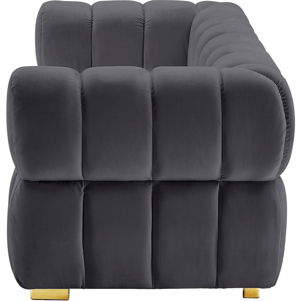 Gwen Grey Velvet Loveseat