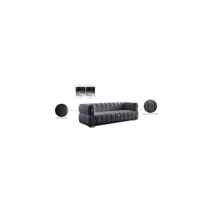 Gwen Grey Velvet Sofa