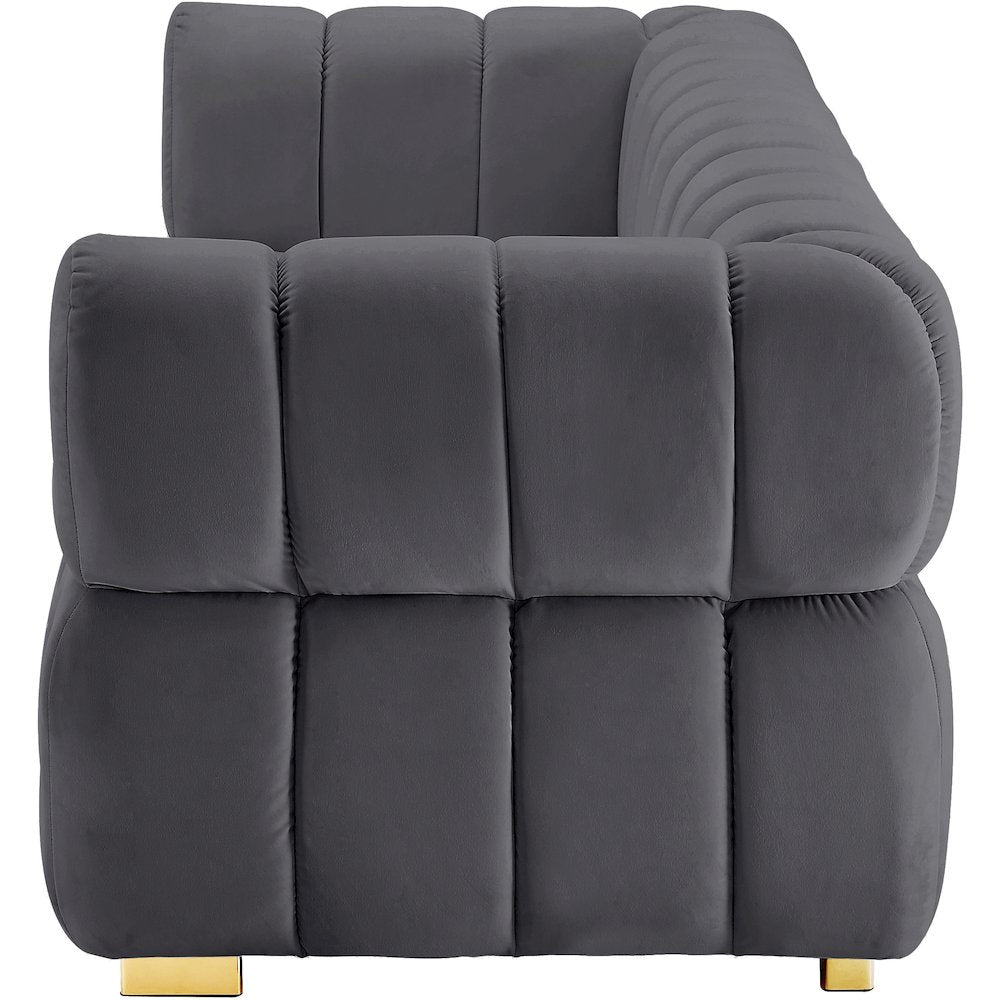 Gwen Grey Velvet Sofa