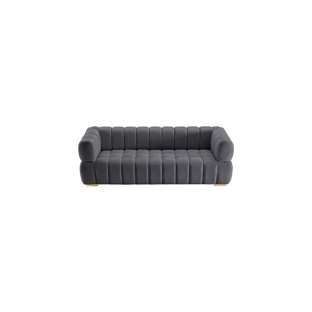 Gwen Grey Velvet Sofa