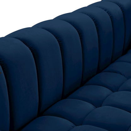 Gwen Navy Velvet Sofa