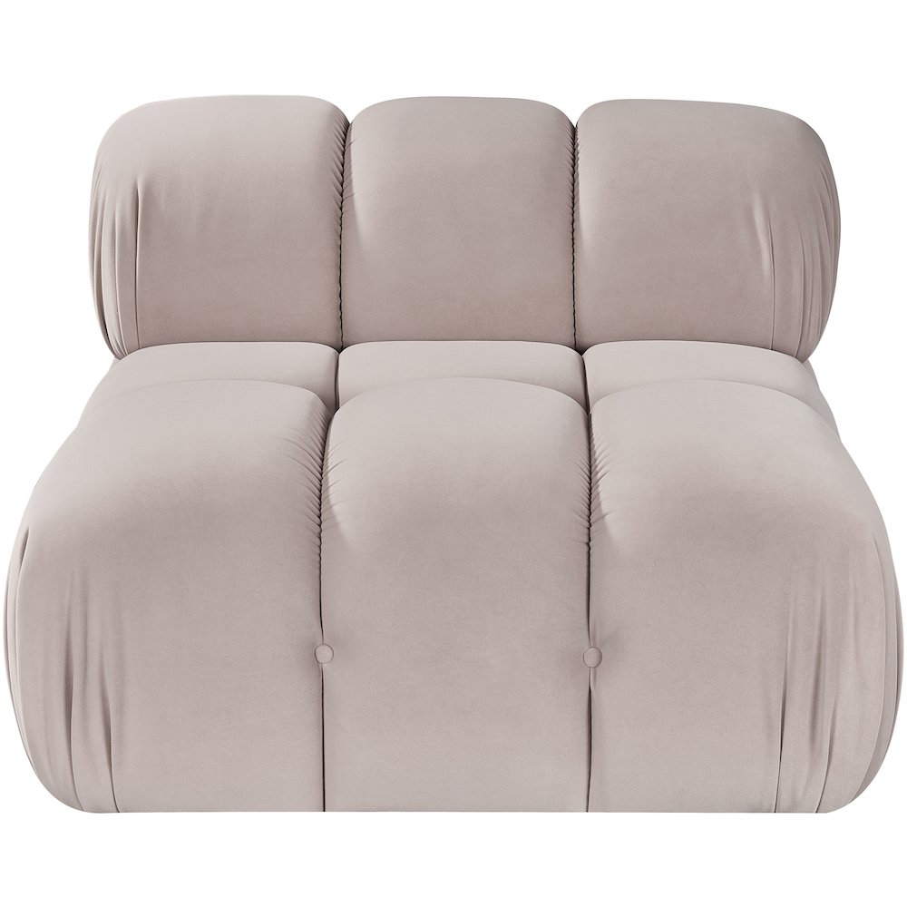Orin Beige Velvet Performance Fabric Upholstered Modular Chair