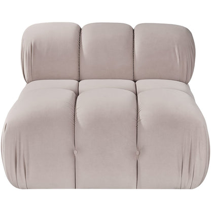 Orin Beige Velvet Performance Fabric Upholstered Modular Chair