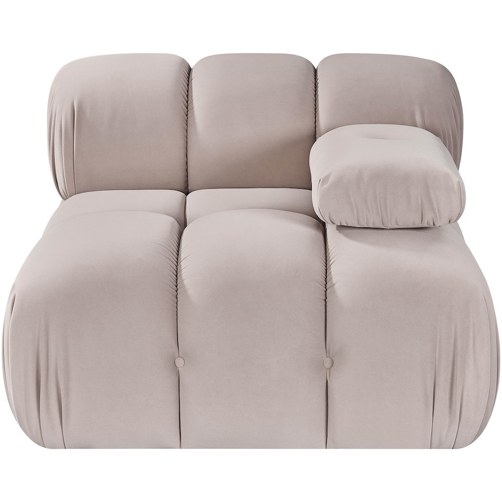 Orin Beige Velvet Performance Fabric Upholstered Modular Chair