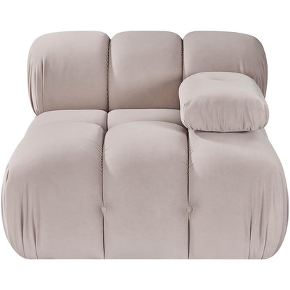 Orin Beige Velvet Performance Fabric Upholstered Modular Chair