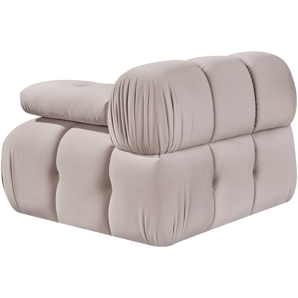 Orin Beige Velvet Performance Fabric Upholstered Modular Chair