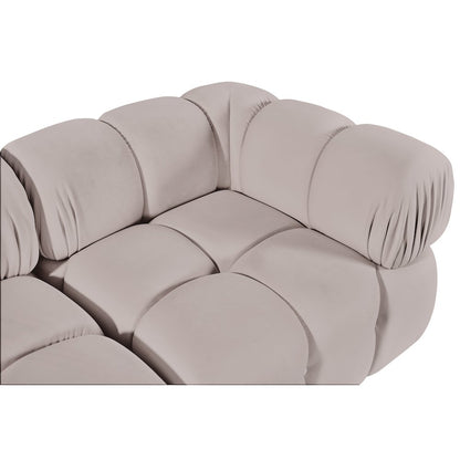 Orin Beige Velvet Performance Fabric Upholstered 2 pc. Modular Sofa