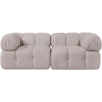 Orin Beige Velvet Performance Fabric Upholstered 2 pc. Modular Sofa