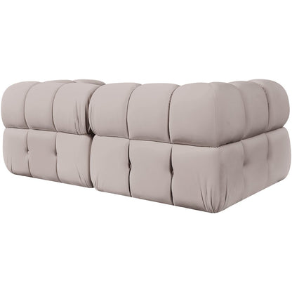 Orin Beige Velvet Performance Fabric Upholstered 2 pc. Modular Sofa