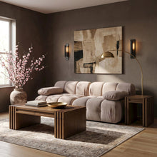 Orin Beige Velvet Performance Fabric Upholstered 2 pc. Modular Sofa