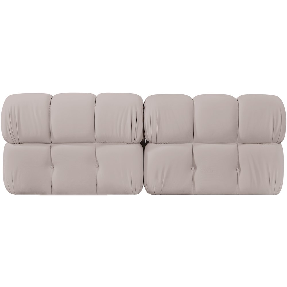 Orin Beige Velvet Performance Fabric Upholstered 2 pc. Modular Sofa