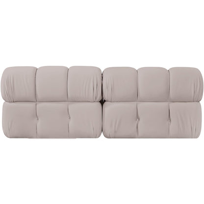 Orin Beige Velvet Performance Fabric Upholstered 2 pc. Modular Sofa
