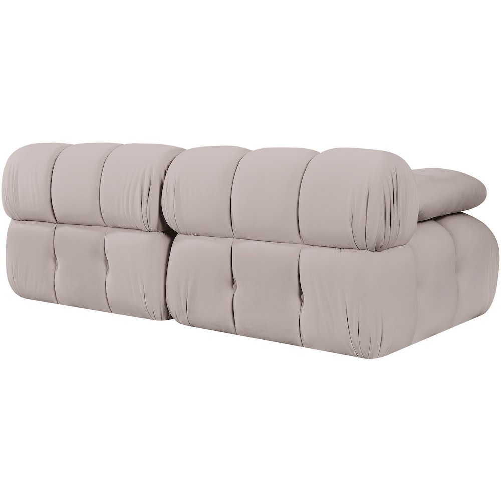 Orin Beige Velvet Performance Fabric Upholstered 2 pc. Modular Sofa