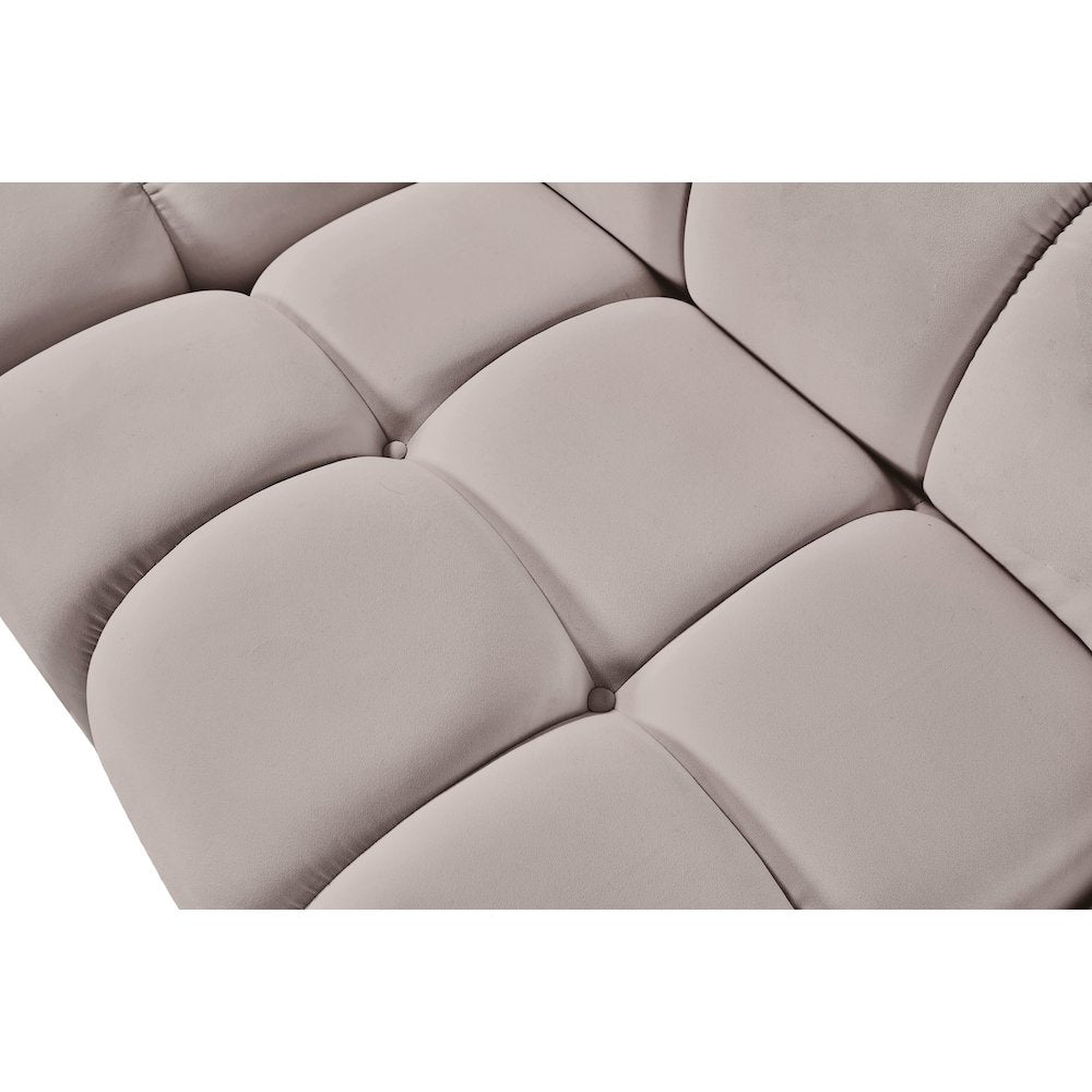 Orin Beige Velvet Performance Fabric Upholstered 3 pc. Modular Sofa