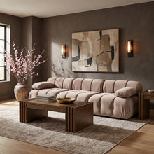 Orin Beige Velvet Performance Fabric Upholstered 3 pc. Modular Sofa