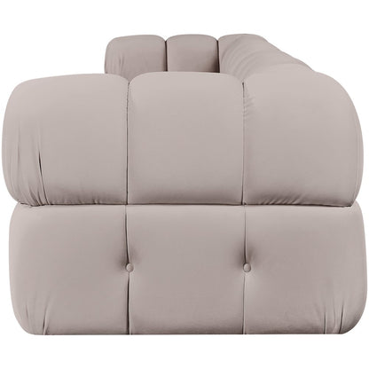 Orin Beige Velvet Performance Fabric Upholstered 4 pc. Modular Sofa