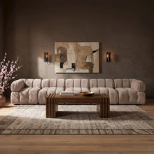 Orin Beige Velvet Performance Fabric Upholstered 5 pc. Modular Sofa